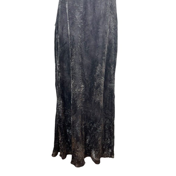 VTG 90s Niki Livas Black Silver Shimmer Halter Beaded Formal Evening Dress 6 Y2K - Picture 3 of 16
